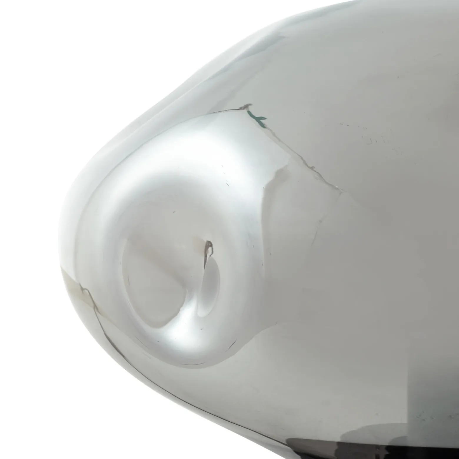 Lámpara de mesa Lindby Lelia, gris humo, cristal, metal, Ø 35 cm