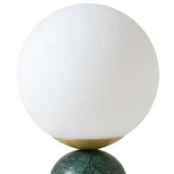 Lámpara de mesa Lindby Lennes x Eva Söllner, verde, mármol, Ø 20 cm