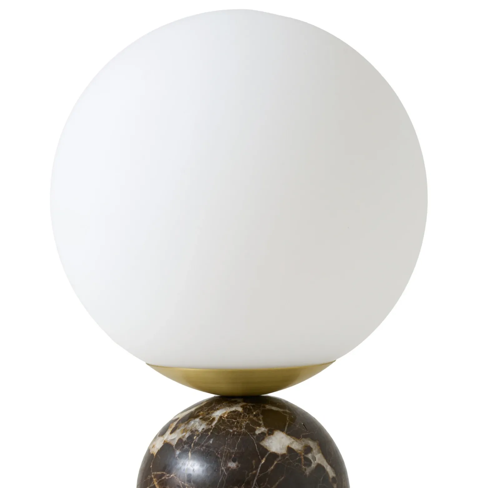 Lámpara de mesa Lindby Lennes x Eva Söllner, marrón, mármol, Ø20 cm