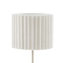 Lámpara de mesa Lindby Libbie, altura 45 cm, lino, color crema, casquillo E27