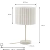 Lámpara de mesa Lindby Libbie, altura 45 cm, lino, color crema, casquillo E27
