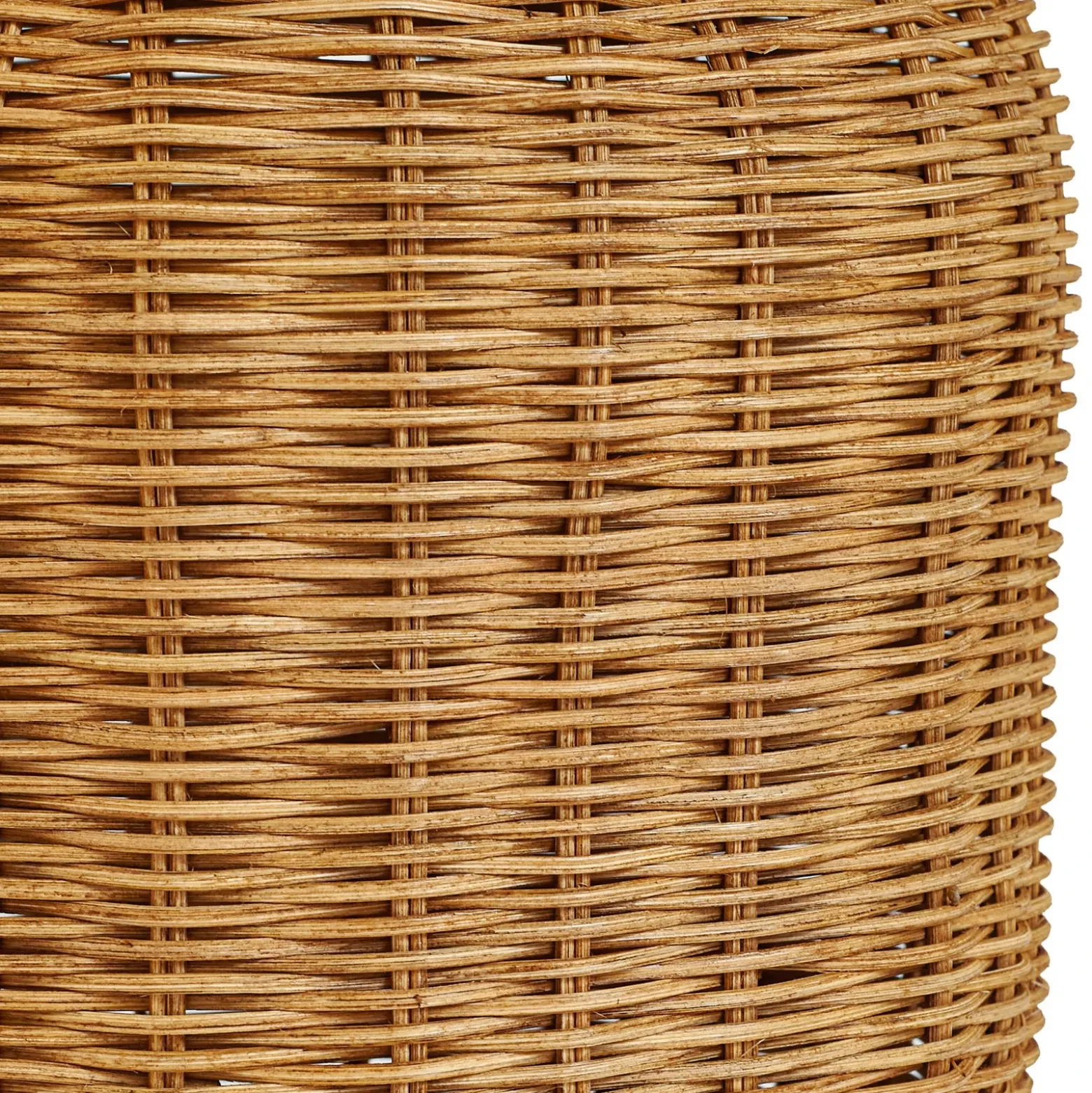 Lámpara de mesa Lindby Lirenda, altura 52 cm, ratán, natural/blanco