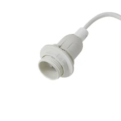 Lámpara de mesa Lindby Magali, blanca, papel, Ø 34 cm, E14