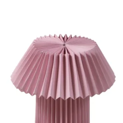 Lámpara de mesa Lindby Magali, rosa, papel, Ø 34 cm, E14