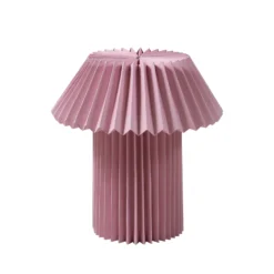 Lámpara de mesa Lindby Magali, rosa, papel, Ø 34 cm, E14