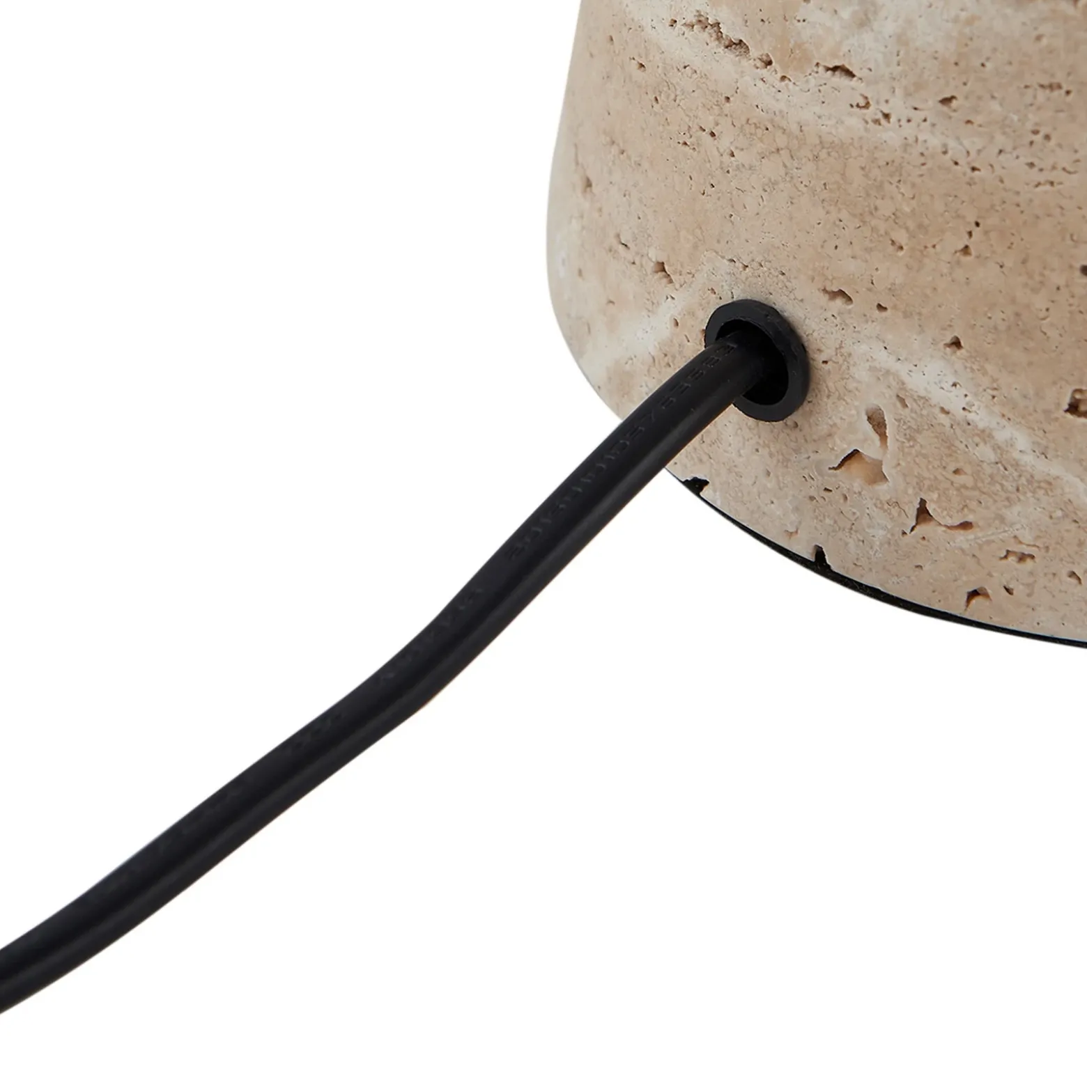 Lámpara de mesa Lindby Magritt, beige, metal, piedra, 41 cm
