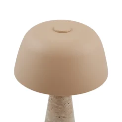 Lámpara de mesa Lindby Magritt, beige, metal, piedra, 41 cm