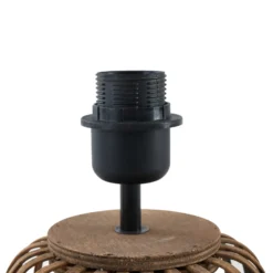 Lámpara de mesa Lindby Marzanna, gris, bambú, 42,5 cm, E27