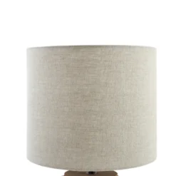 Lámpara de mesa Lindby Marzanna, gris, bambú, 42,5 cm, E27