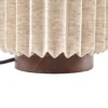 Lámpara de mesa Lindby Maveo, altura 30 cm, nogal/lino, E27