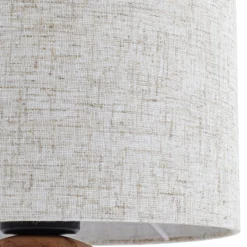 Lámpara de mesa Lindby Mayumi, altura 31 cm, madera, textil