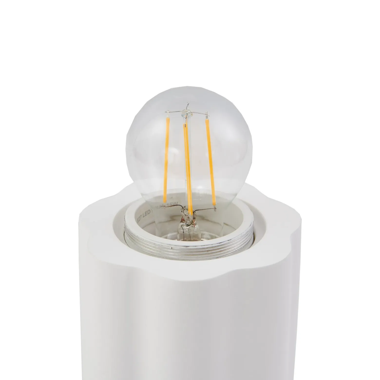 Lámpara de mesa Lindby Nielson, blanca, altura de la pantalla 8,5 cm, yeso