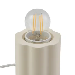 Lámpara de mesa Lindby Nielson, beige, altura pantalla 8,5 cm, yeso
