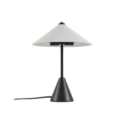 Lámpara de mesa Lindby Norvik, altura 35 cm, negro/gris, metal