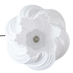 Lámpara de mesa Lindby Nuvia, altura 39,1 cm, blanca, impresión 3D