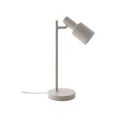 Lámpara de mesa Lindby Ovelia, beige, metal, E27