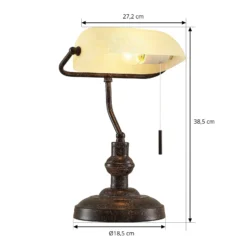 Lámpara de mesa Lindby Profina, 39 cm, marrón óxido, acero