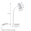 Lámpara de mesa Lindby Radka, blanca, plástico, GU10, brazo flexible