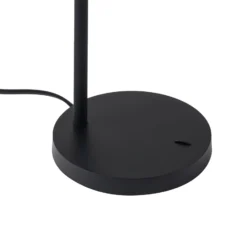 Lámpara de mesa Lindby Radka, negra, plástico, brazo flexible