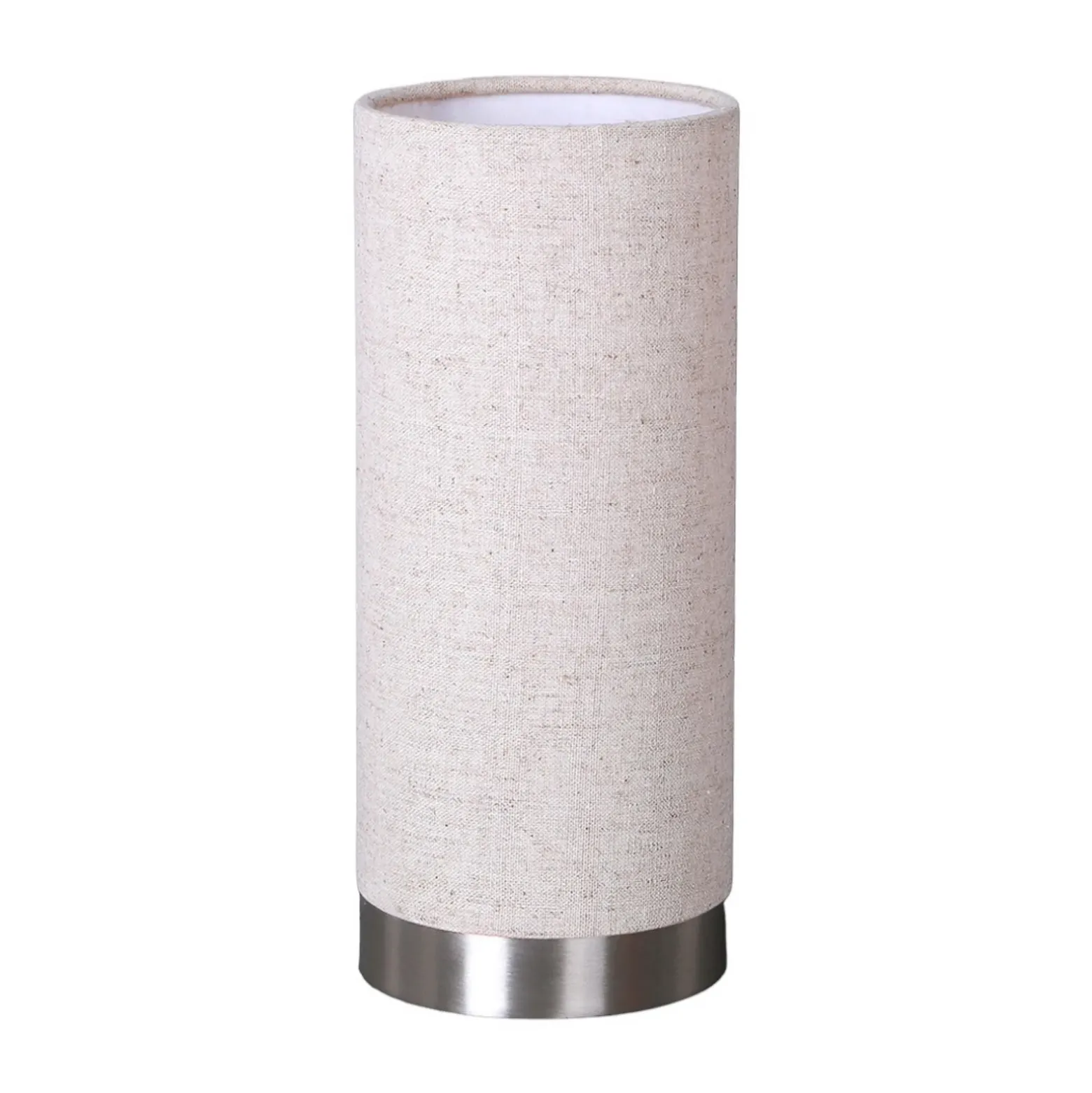 Lámpara de mesa Lindby Ronja, altura 26 cm, color crema, textil