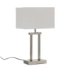 Lámpara de mesa Lindby Sigurd, blanca, tela, altura 54cm, E27
