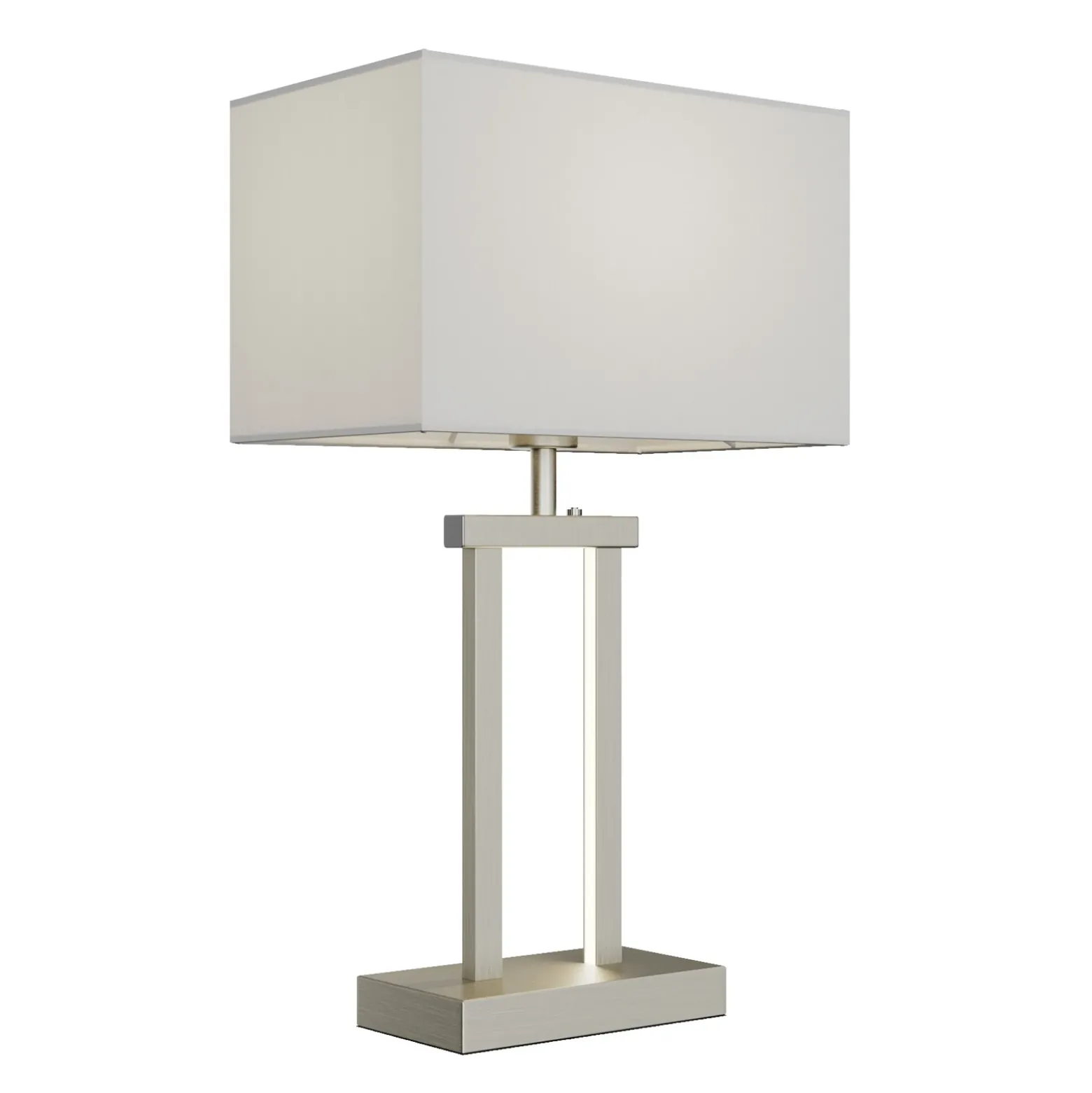 Lámpara de mesa Lindby Sigurd, blanca, tela, altura 54cm, E27