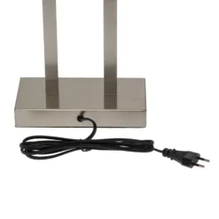 Lámpara de mesa Lindby Sigurd, blanca, tela, altura 54cm, E27
