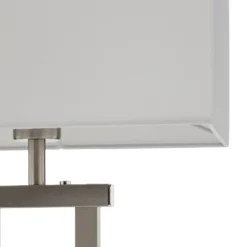 Lámpara de mesa Lindby Sigurd, blanca, tela, altura 54cm, E27