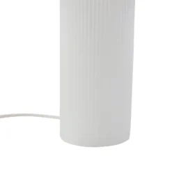 Lámpara de mesa Lindby Sorscha, blanca, hierro, Ø 26 cm