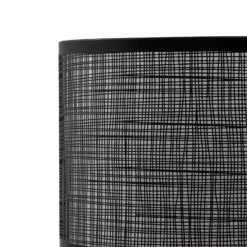 Lámpara de mesa Lindby Sorscha, negra, hierro, Ø 26 cm