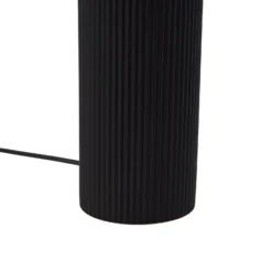 Lámpara de mesa Lindby Sorscha, negra, hierro, Ø 26 cm