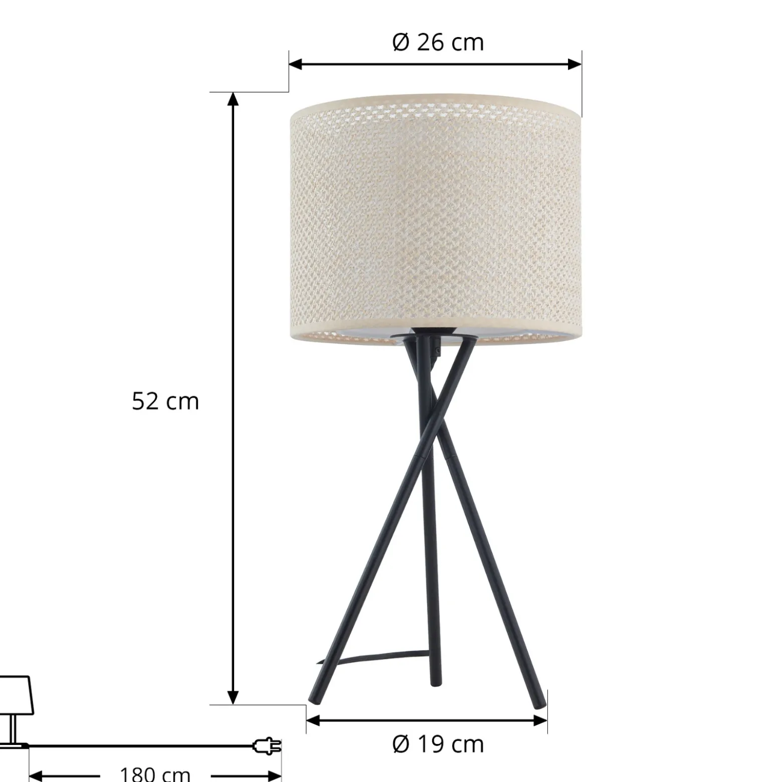 Lámpara de mesa Lindby Soula, Ø 26 cm, beige, plástico, E27