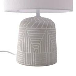 Lámpara de mesa Lindby Thalassia, blanca, Ø 26 cm, cerámica