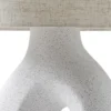 Lámpara de mesa Lindby Thalassia, blanca, Ø 30 cm, cerámica