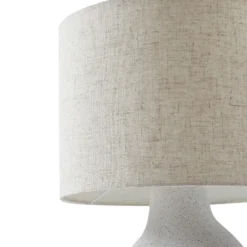 Lámpara de mesa Lindby Thalassia, blanca, Ø 30 cm, cerámica