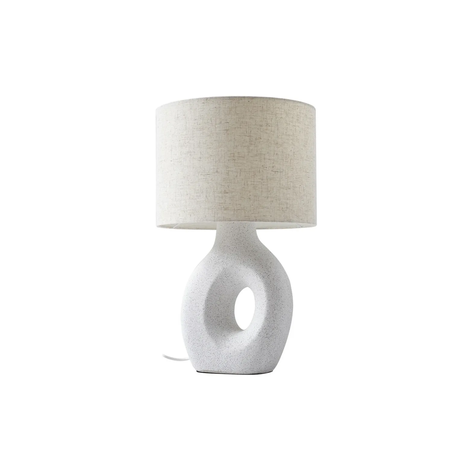 Lámpara de mesa Lindby Thalassia, blanca, Ø 30 cm, cerámica