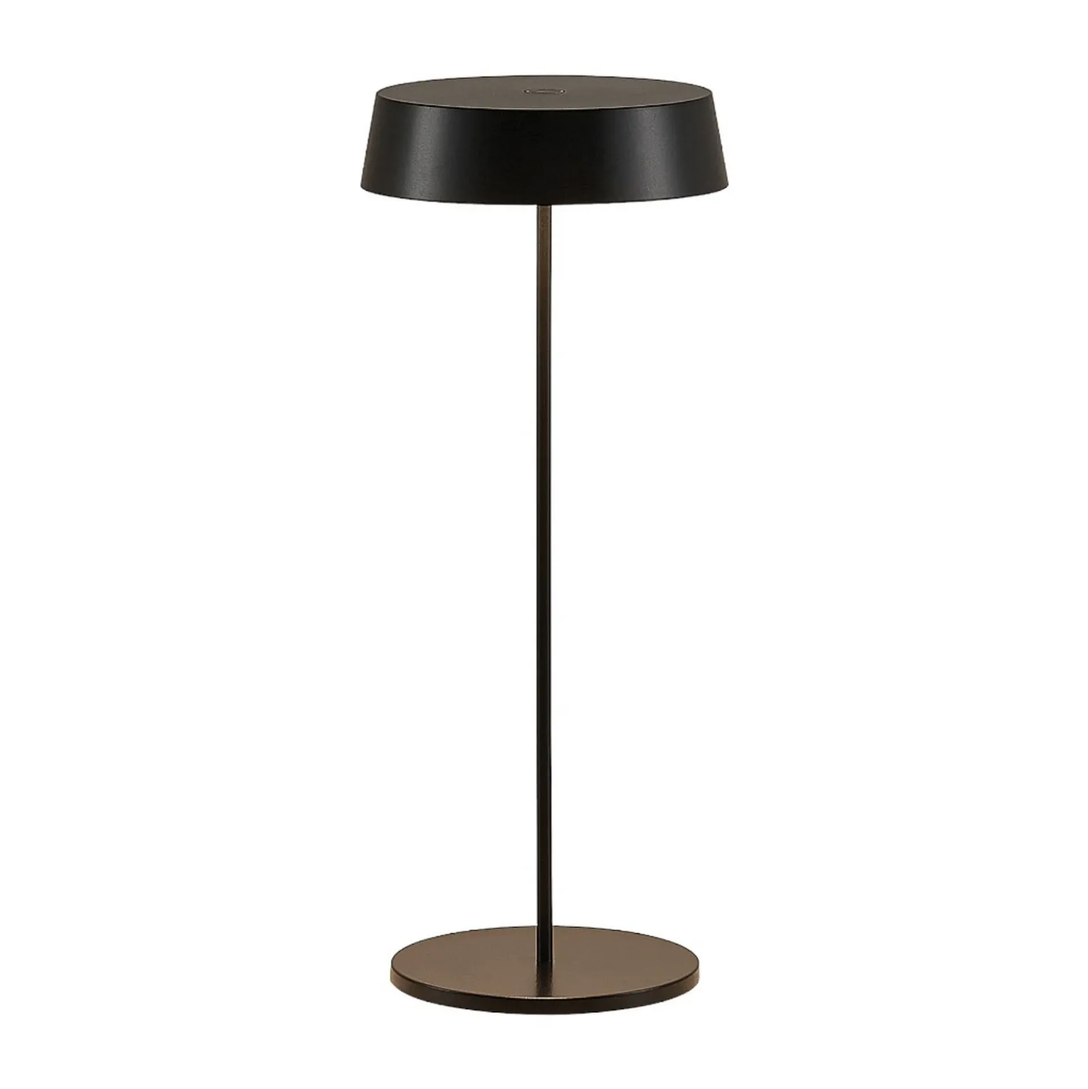 Lámpara de mesa Lucande LED recargable Tibia, negra, aluminio, USB, IP54