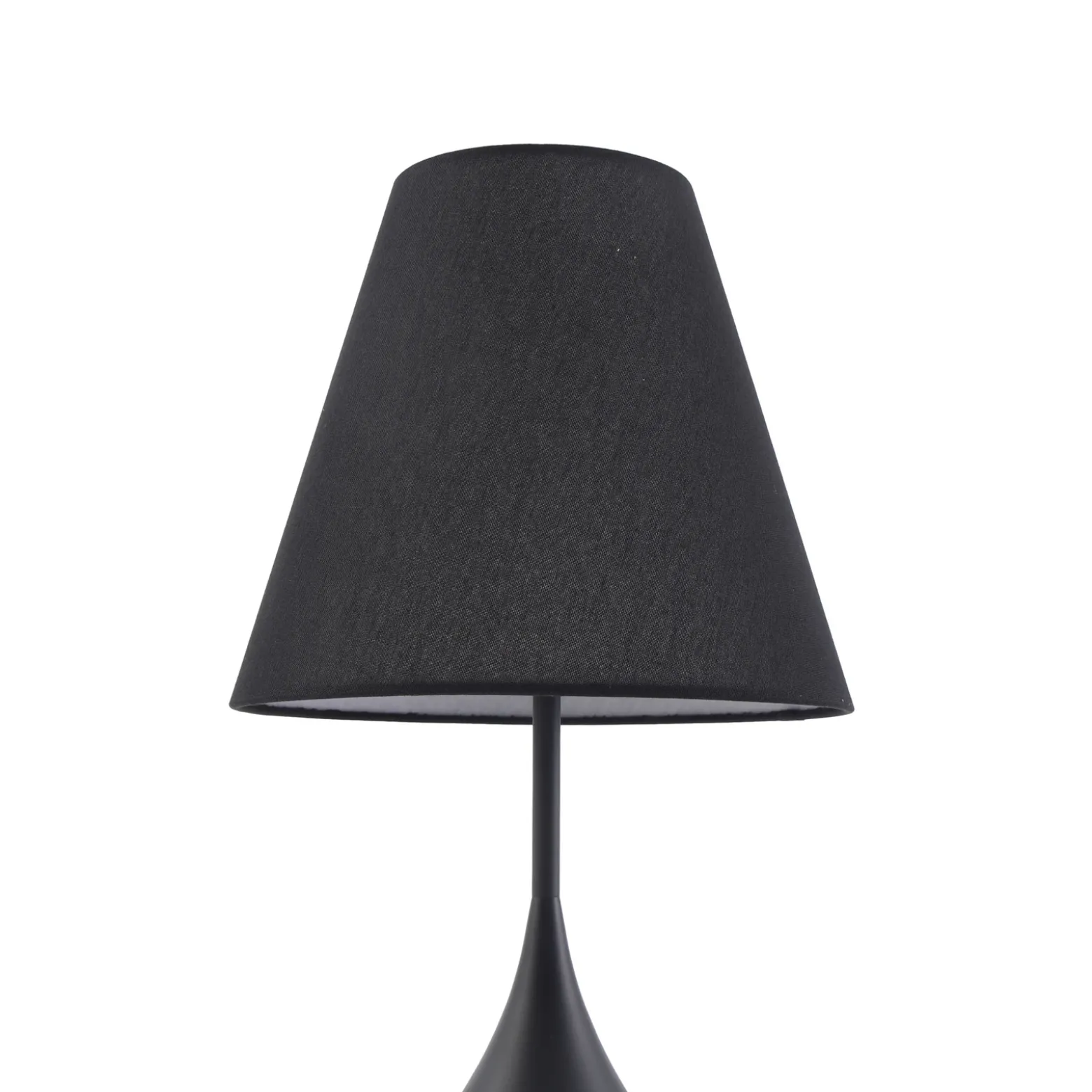 Lámpara de mesa Lucande Luoti, negra, textil, altura 57 cm