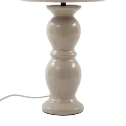Lámpara de mesa Lucande Lyndorin, beige, cerámica