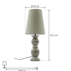 Lámpara de mesa Lucande Lyndorin, verde, cerámica