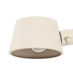 Lámpara de mesa Lucande Silka, 93 cm, beige, regulable, E27