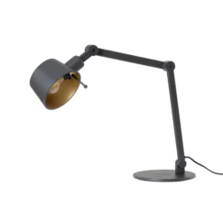 Lámpara de mesa Lucande Silka, 93 cm, negra, regulable, E27