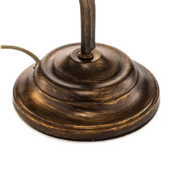 Lámpara de mesa Lucrezia en bronce con pantalla floral