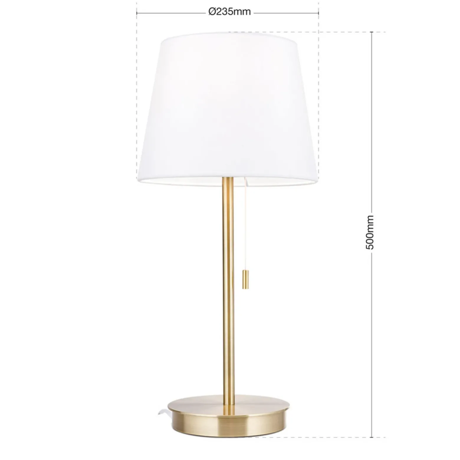 Lámpara de mesa Ludwig, USB blanco/latón antiguo