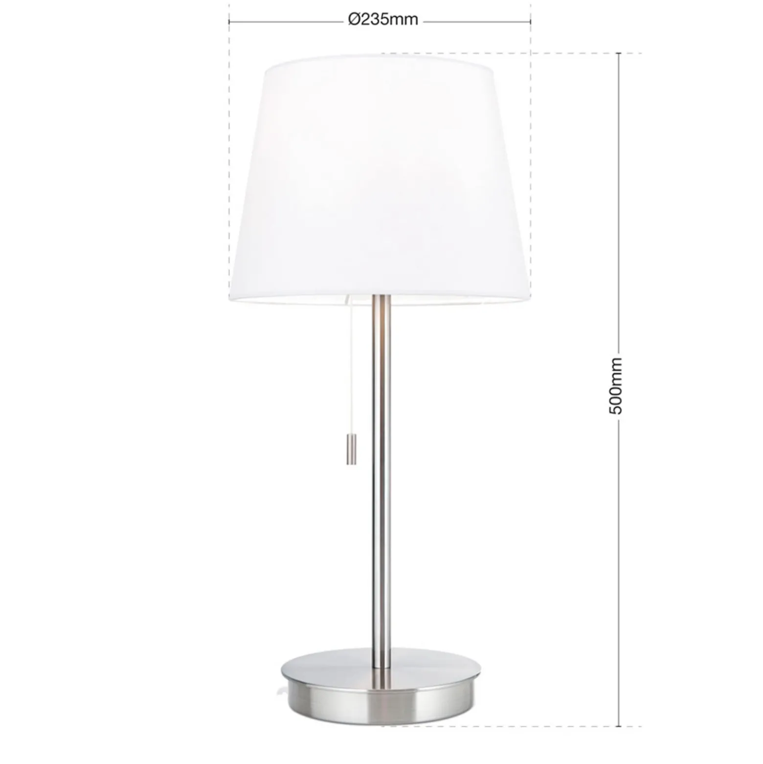 Lámpara de mesa Ludwig, USB blanco/níquel mate