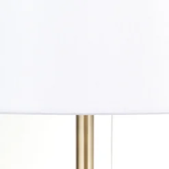 Lámpara de mesa Ludwig, USB blanco/latón antiguo
