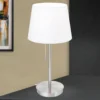 Lámpara de mesa Ludwig, USB blanco/níquel mate