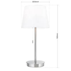 Lámpara de mesa Ludwig, USB blanco/níquel mate