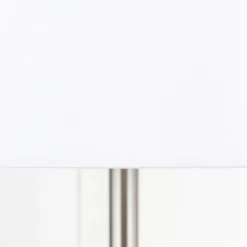 Lámpara de mesa Ludwig, USB blanco/níquel mate