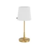 Lámpara de mesa Lumi de By Rydens, 49 cm, dorada/blanca, textil